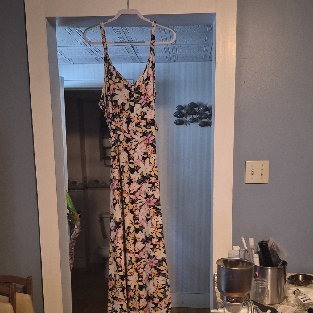 R&K Black Floral Maxi Dress